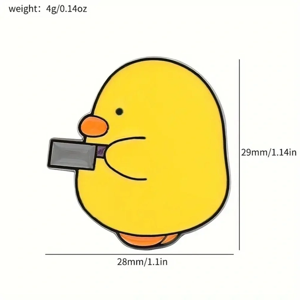 Women’s Jewelry Cute Fashion Violent Yellow Duck with Knife Enamel Pin